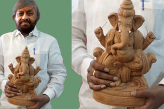 Colorless clay Ganesha idol