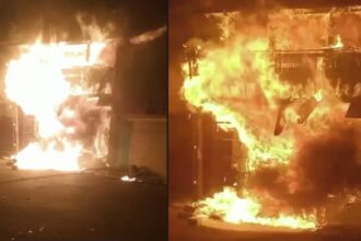 Three shops gutted in fire in early morning