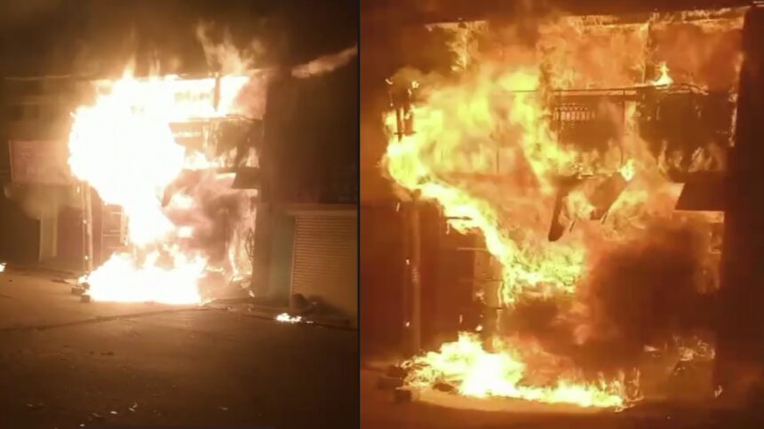 Three shops gutted in fire in early morning